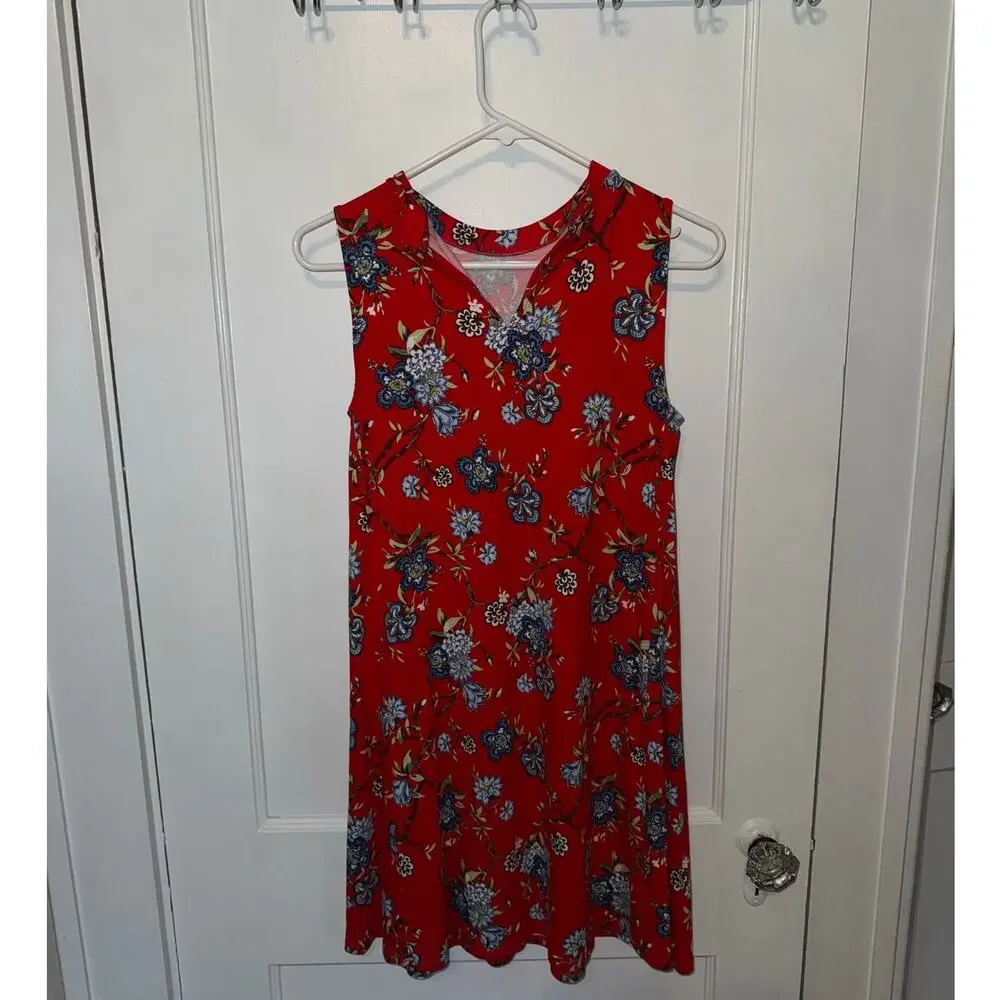 LOFT Sleeveless Floral Print Swing Dress Women's size XSP - Picture 6 of 6